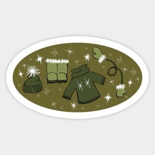 Winter weather snow lover gear cartoon illustration Sticker